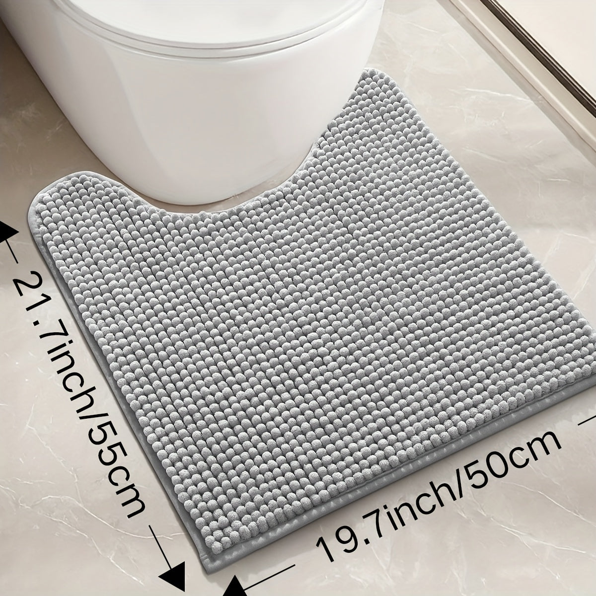 1pc DAJIANG Chenille Bath Mat Non-Slip Soft Absorbent Shower Rug Suitable for Bathtub, Toilet, Shower, Entryway - Machine Washable Floor Mat with TPR Backing, Thick Cushioning, Quiet Step, Fits Small Bathrooms & / ()
