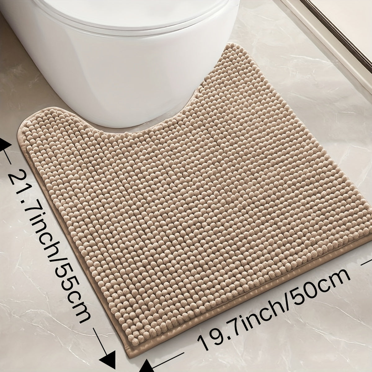 1pc DAJIANG Chenille Bath Mat Non-Slip Soft Absorbent Shower Rug Suitable for Bathtub, Toilet, Shower, Entryway - Machine Washable Floor Mat with TPR Backing, Thick Cushioning, Quiet Step, Fits Small Bathrooms & / ()