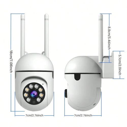 1080P WiFi PTZ Dome Camera CMOS Sensor 360 Panorama Two-Way Audio Night Vision Motion Detection SD Card Cloud Outdoor Security