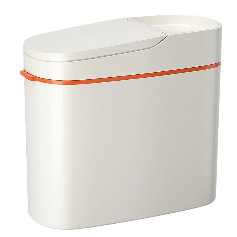 15L Wholesale Automatic Household Toilet Smart Trash Can Light Electric Paper Basket With Cover Sandwiched Toilet Paper Bucket