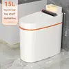 15L Wholesale Automatic Household Toilet Smart Trash Can Light Electric Paper Basket With Cover Sandwiched Toilet Paper Bucket