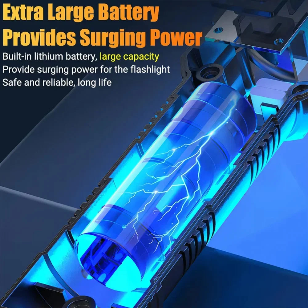 100000LM Super Bright Flashlight Rechargeable LED Torch Long Range Tactical Lamp for Outdoor Waterproof Camping Fishing Lantern