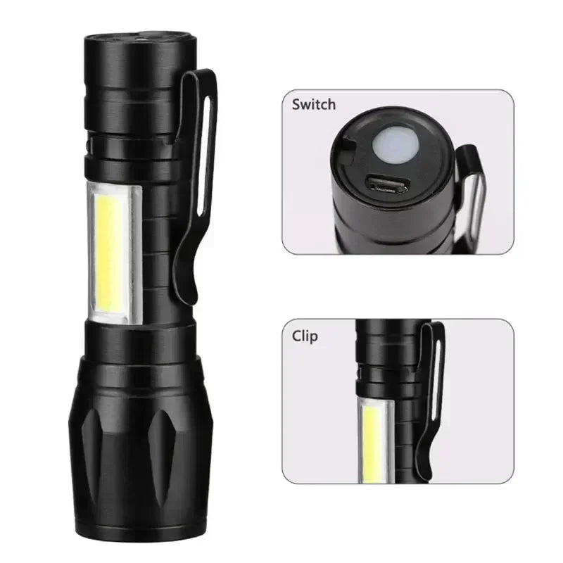 100000LM Super Bright Flashlight Rechargeable LED Torch Long Range Tactical Lamp for Outdoor Waterproof Camping Fishing Lantern