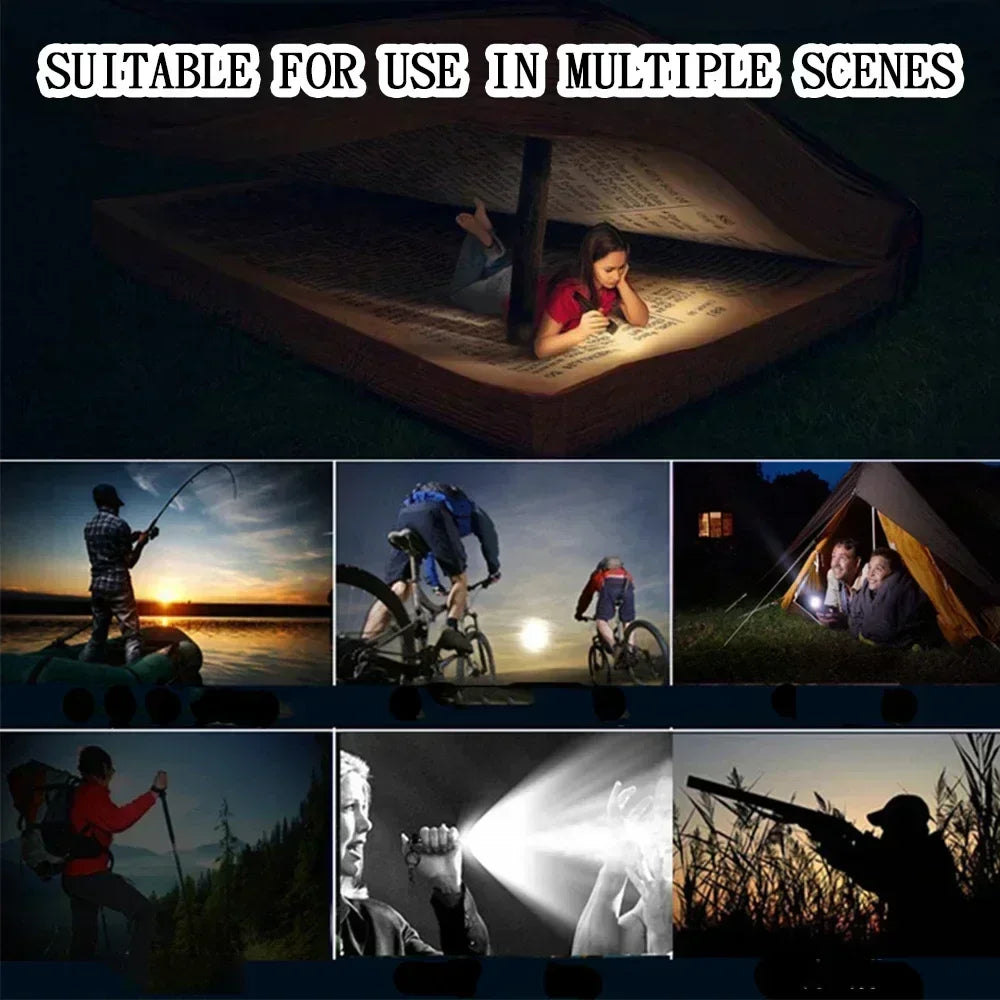 100000LM Super Bright Flashlight Rechargeable LED Torch Long Range Tactical Lamp for Outdoor Waterproof Camping Fishing Lantern