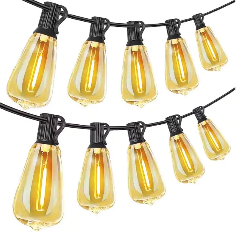 200FT ST38 String Lights Outdoor Garland Connectable Shatterproof Waterproof Plastic LED Bulb Dimmable Patio Garden Decor
